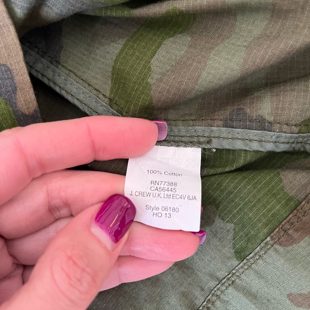 J. Crew Women's Hooded Camo Utility Jacket M - Picture 9 of 10